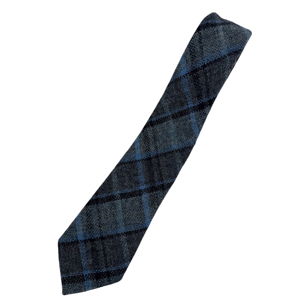 Unbranded Plaid Necktie Men OS Blue 100% Pure New Wool Scotland Academic Tie